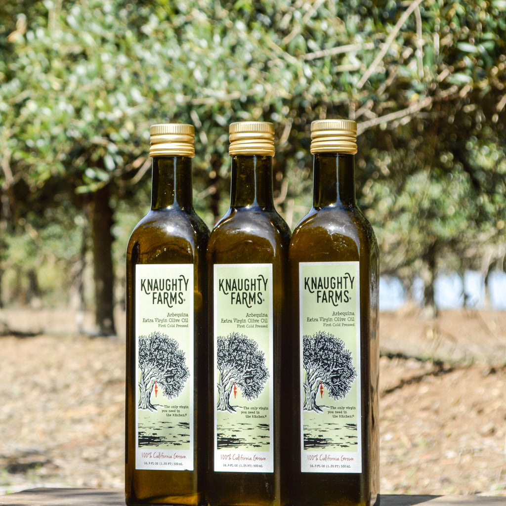 3 Bottles - Knaughty Farms® Arbequina Extra Virgin Olive Oil
